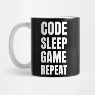 Software Developer Life: Code, Sleep, Game Repeat - Perfect Gift for Gaming Enthusiasts Mug